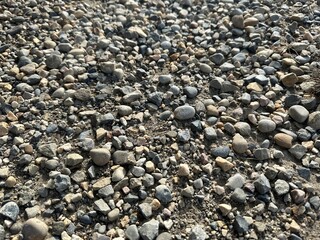Close-Up of Natural Gravel Rocks and Pebbles Outdoors