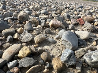 Pebbles on a gravel road 
