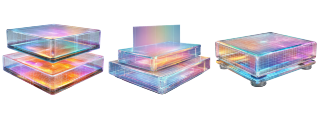 Stunning Transparent Boxes with Colorful Holographic Reflection