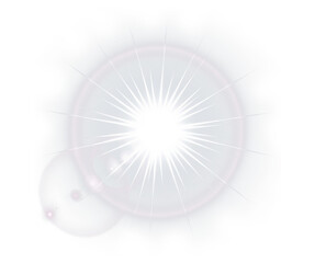 Transparent yellow sunlight lens flare overlay. Special solar flash effect for front lighting designs
