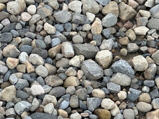 Rocks and pebbles on the beach