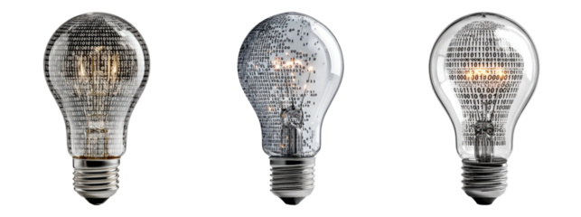 Creative Light Bulbs with Digital Patterns and Unique Designs