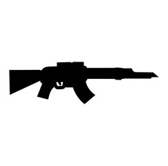 Fototapeta premium Cartoon Shadow Semi Auto Rifle Gun Simple Design Icon Digital 