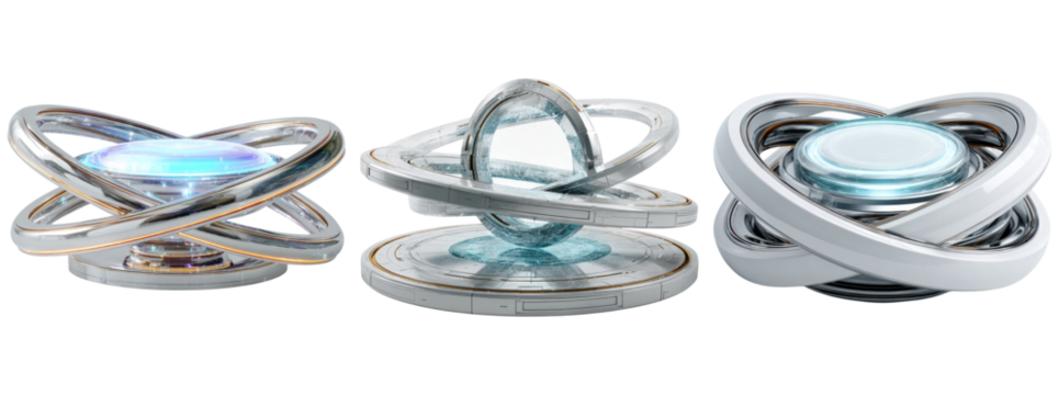 Futuristic 3D Rendered Abstract Shapes with Dynamic Components