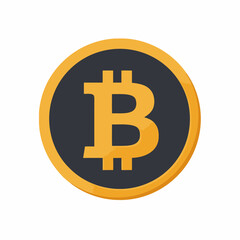 A golden Bitcoin symbol with a stylized 