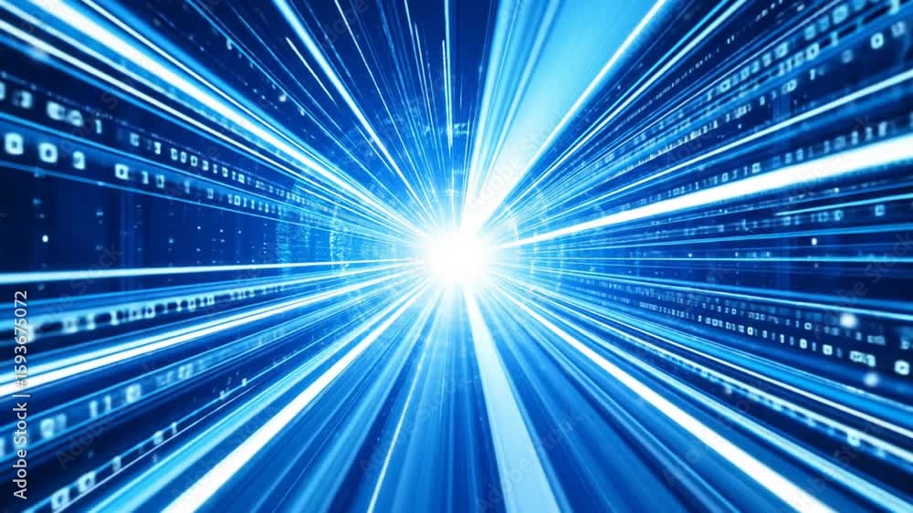 Aufkleber digital data tunnel with glowing lines