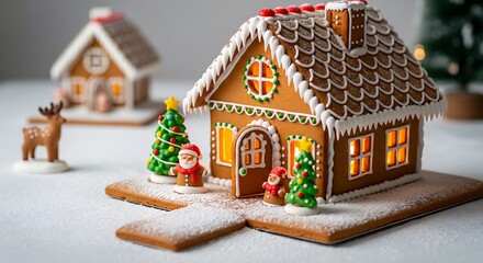 Charming Gingerbread House with Christmas Decorations