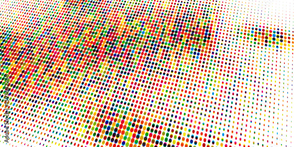 Poster colorful halftone dot pattern background with retro pop art style on white backdrop.vector.