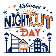 Obraz premium NATIONAL NIGHT OUT DAY vector illustration