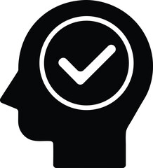 mindset check vector icon.
