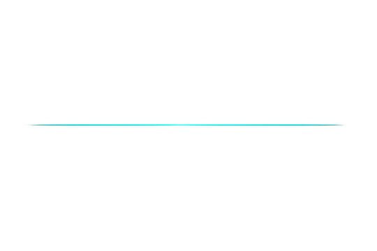 Horizontal glowing light blue line on transparent background, perfect for digital compositions