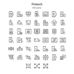 fintech icons collection