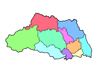 Obraz premium 少しゆるい埼玉県地図 地域色分け 関東 東日本