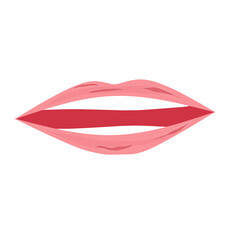 Illustration of dry, chapped lips. Flat design illustration of lips. Illustration of peeling lip skin. Illustration of sore lips
