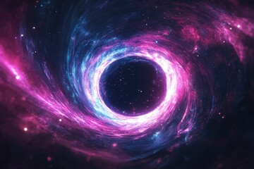 Cosmic vortex, swirling nebulae surrounding a black hole