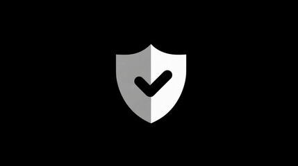 Trust Badge Icon - Check Mark Shield Minimalist Vector

