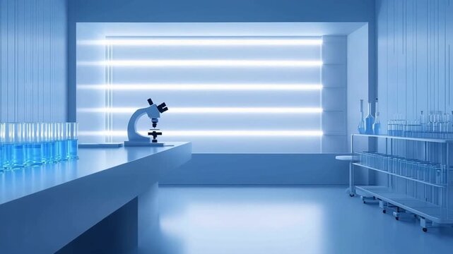 Modern and Bright Laboratory Interior with Scientific Equipment and Research Setup