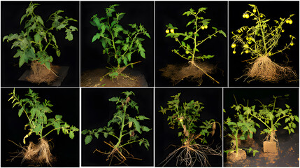 Time-lapse of tomato plants reverting through evolutionary stages, becoming wilder and more...