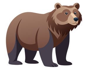 Naklejka premium Cartoon brown bear standing on white background