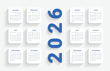 2026 english calendar template
