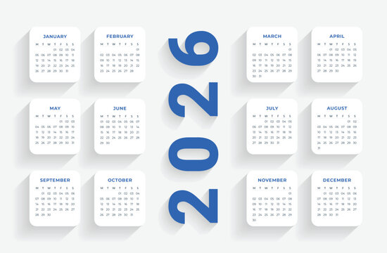 2026 english calendar template
