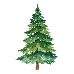 Obraz premium Brightly Colored Christmas Tree Illustration Featu Multiple Shades of Green and Detailed Needle Textures for Holiday Decoration and Seasonal Artwork