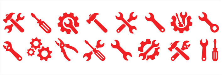 Handyman Tools Vector - Wrench, Screwdriver, Gear Icons for Settings & Repair