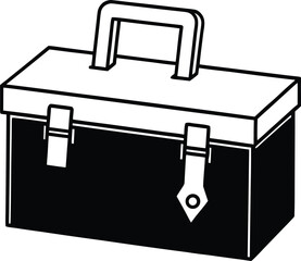 vector illustration of a metal toolbox