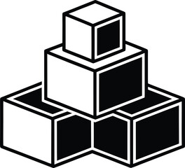 3d render of a set of cubes