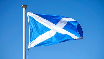 Scottish flag waving in the wind