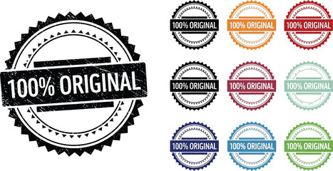 Obraz premium Various colored original stamp vectors arranged on a white background