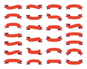 professional red ribbon banners, sleek classic banner designs