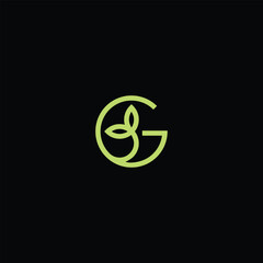 Modern Green  Letter G Leaf Monogram for Eco and Wellness Brands
