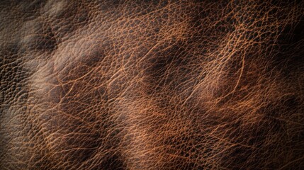 Rich brown leather texture with deep wrinkles and subtle light variations