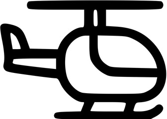 Simple Line Drawing of a Helicopter