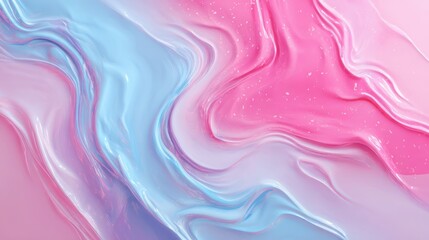 Colorful Fluid Surface with Soft Swirls of Pink and Blue Tones