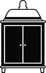 vector illustration of a black metal door isolated