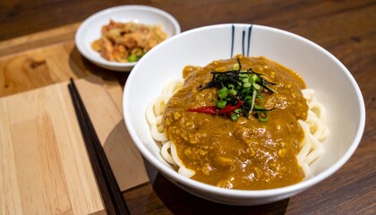 udon with japanese curry sauce 