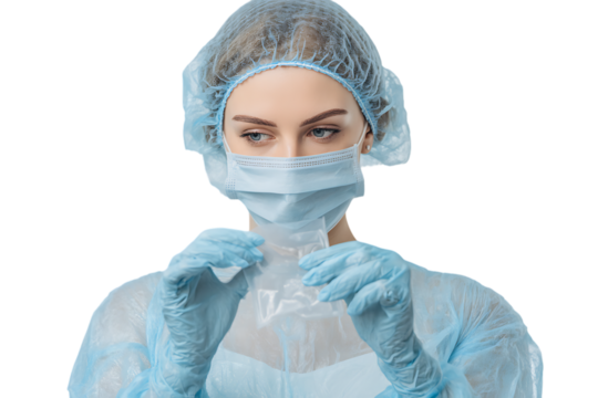Healthcare worker in protective gear. - Powered by Adobe