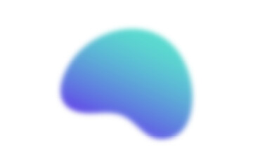 Abstract Gradient Blurred Shape on Transparent Background.