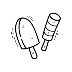 Hand Drawn Ice Creams Illustration. Doodle Vector. Isolated on White Background - EPS 10 Vector