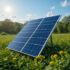 Solar Panel Powering the Future, Green Technology , Renewable Energy , Sustainable Living , Environment