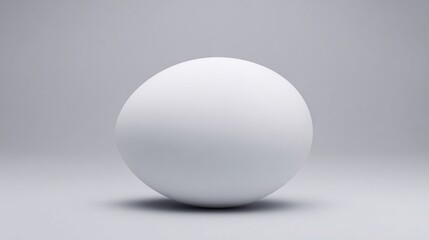Matte white sphere sits centered against a soft, light gray gradient backdrop