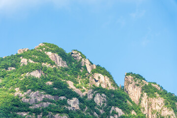 mountain landscape with blue sky and clouds