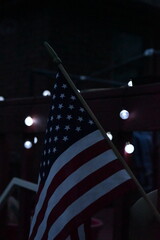 American Flag by Party Lights