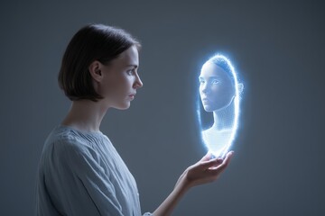 A therapist's mirror reflects a client's stronger, true self. This image symbolizes empowerment, seeing one's potential, and building self-esteem in therapy.