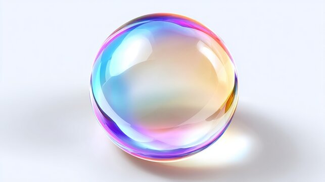 Luminous sphere with iridescent colors reflecting, creating a beautiful, ethereal glow.
