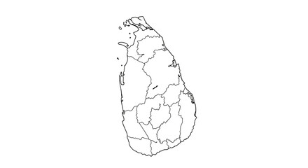 High Contrast Minimalist Sri Lanka Outline Map