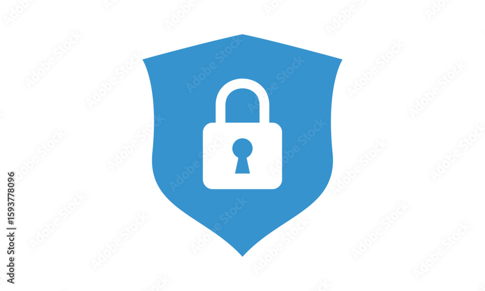Aufkleber secure internet icon. protective shield sign digital security with the image of a padlock. symbol se