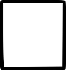 Obraz premium Simple black square outline with white fill, minimalist design on a plain background.